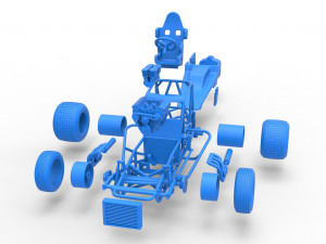 Vintage Sprint car Scale 1 to 25 3D Baskı Modeli