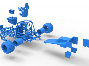 Vintage Sprint car Scale 1 to 25 3D Baskı Modeli