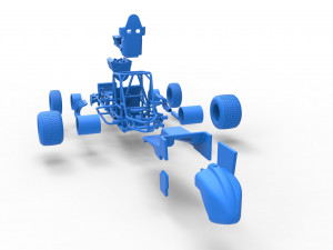 Vintage Sprint car Scale 1 to 25 3D Baskı Modeli