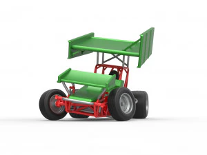 Voiture Vintage Winged Sprint en tournant &agrave; l'&eacute;chelle 1 &agrave; 25 Modèles 3D en vedette