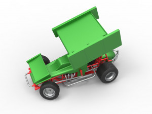 Vintage Winged Sprint car while turning Scale 1 to 25 Modello di stampa 3D
