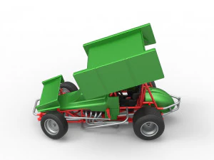 Voiture Vintage Winged Sprint en tournant &agrave; l'&eacute;chelle 1 &agrave; 25 Modèles 3D en vedette