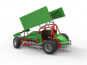 Voiture Vintage Winged Sprint en tournant &agrave; l'&eacute;chelle 1 &agrave; 25 Modèles 3D en vedette