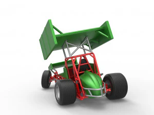 Voiture Vintage Winged Sprint en tournant &agrave; l'&eacute;chelle 1 &agrave; 25 Modèles 3D en vedette