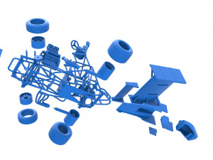 Vintage Winged Sprint car while turning Scale 1 to 25 Modello di stampa 3D