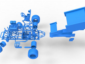 Vintage Winged Sprint car while turning Scale 1 to 25 Modello di stampa 3D