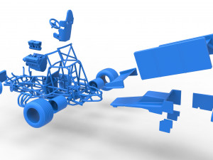 Vintage Winged Sprint car while turning Scale 1 to 25 Modello di stampa 3D