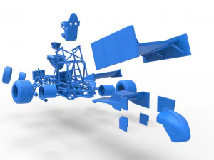 Voiture Vintage Winged Sprint en tournant &agrave; l'&eacute;chelle 1 &agrave; 25 Modèles 3D en vedette