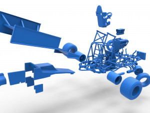 Vintage Winged Sprint car while turning Scale 1 to 25 Modello di stampa 3D