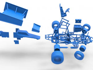 Voiture Vintage Winged Sprint en tournant &agrave; l'&eacute;chelle 1 &agrave; 25 Modèles 3D en vedette