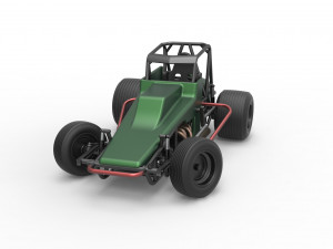 Vintage Sprint car while turning Scale 1 to 25 Modèles 3D en vedette