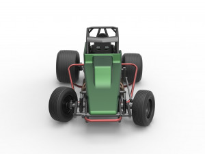 Vintage Sprint car while turning Scale 1 to 25 Modelo de Impressão 3D