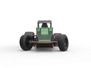 Vintage Sprint car while turning Scale 1 to 25 Modelo de Impressão 3D