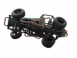 Vintage Sprint car while turning Scale 1 to 25 Modelo de Impressão 3D