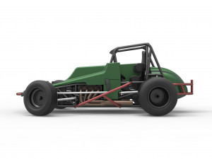 Vintage Sprint car while turning Scale 1 to 25 Modelo de Impressão 3D