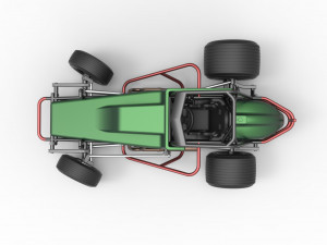 Vintage Sprint car while turning Scale 1 to 25 Modelo de Impressão 3D