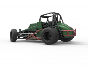 Vintage Sprint car while turning Scale 1 to 25 Modelo de Impressão 3D