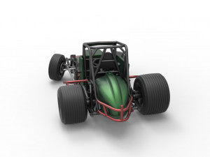 Vintage Sprint car while turning Scale 1 to 25 Modelo de Impressão 3D