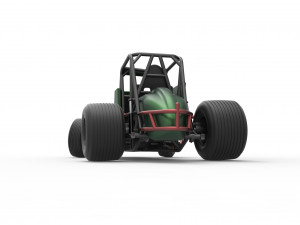 Vintage Sprint car while turning Scale 1 to 25 Modelo de Impressão 3D