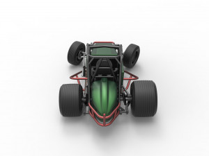 Vintage Sprint car while turning Scale 1 to 25 Modelo de Impressão 3D