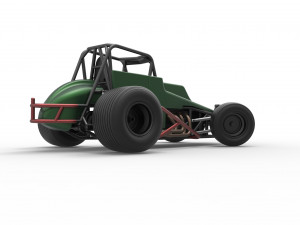 Vintage Sprint car while turning Scale 1 to 25 Modelo de Impressão 3D