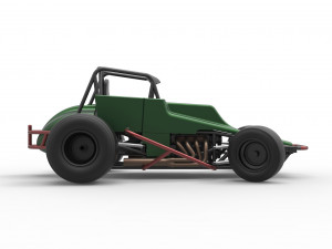 Vintage Sprint car while turning Scale 1 to 25 Modelo de Impressão 3D