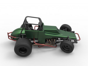Vintage Sprint car while turning Scale 1 to 25 Modelo de Impressão 3D