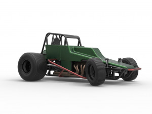 Vintage Sprint car while turning Scale 1 to 25 Modelo de Impressão 3D
