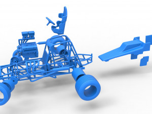 Vintage Sprint car while turning Scale 1 to 25 Modelo de Impressão 3D