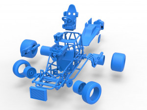 Vintage Sprint car while turning Scale 1 to 25 Modelo de Impressão 3D