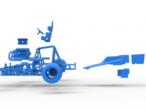 Vintage Sprint car while turning Scale 1 to 25 Modelo de Impressão 3D