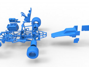 Vintage Sprint car while turning Scale 1 to 25 Modelo de Impressão 3D