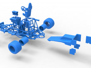 Vintage Sprint car while turning Scale 1 to 25 Modelo de Impressão 3D