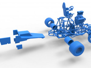 Vintage Sprint car while turning Scale 1 to 25 Modelo de Impressão 3D