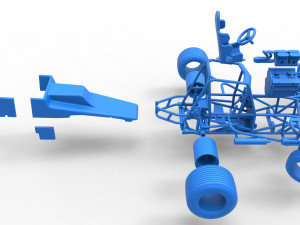 Vintage Sprint car while turning Scale 1 to 25 Modelo de Impressão 3D