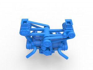 Flat 4 engine with double supercharger Scale 1 to 25 3D 프린트 모델