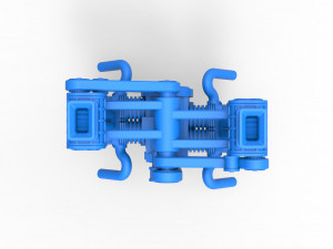 Flat 4 engine with double supercharger Scale 1 to 25 3D 프린트 모델
