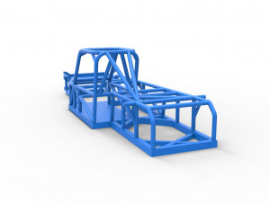 Frame of Small Block Supermodified race car Scale 1 to 25 3D Baskı Modeli
