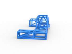 Frame of Supermodified rear engine race car Scale 1 to 25 Model Cetak 3D