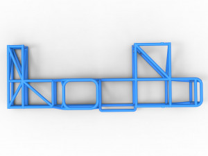 Frame of Supermodified rear engine race car Scale 1 to 25 Model Cetak 3D