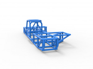 Frame of Supermodified rear engine race car Scale 1 to 25 Model Cetak 3D
