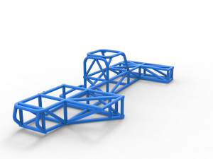 Frame of Supermodified rear engine race car Scale 1 to 25 Model Cetak 3D