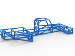 Frame of Supermodified rear engine race car Scale 1 to 25 Model Cetak 3D