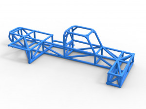 Frame of Supermodified rear engine race car Scale 1 to 25 Model Cetak 3D