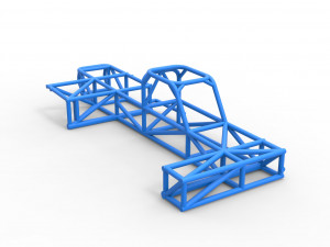 Frame of Supermodified rear engine race car Scale 1 to 25 Model Cetak 3D