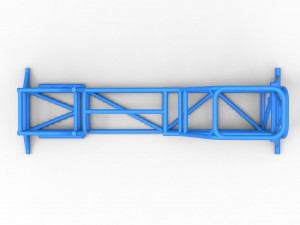 Frame of Supermodified front engine race car V1 Scale 1 to 25 3D प्रिंट मॉडल