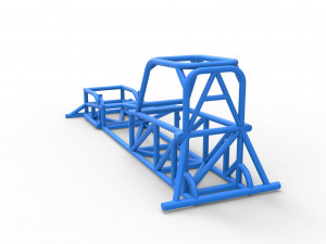 Frame of Supermodified front engine race car V1 Scale 1 to 25 3D प्रिंट मॉडल