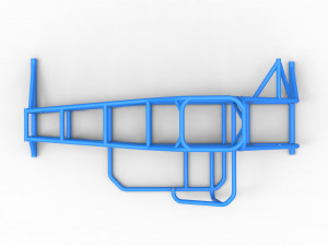Frame of Supermodified front engine race car V2 Scale 1 to 25 Modelo de impresión 3D