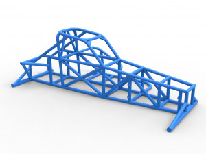 Frame of Supermodified front engine race car V2 Scale 1 to 25 Modelo de impresión 3D