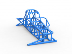 Frame of Supermodified front engine race car V2 Scale 1 to 25 Modelo de impresión 3D